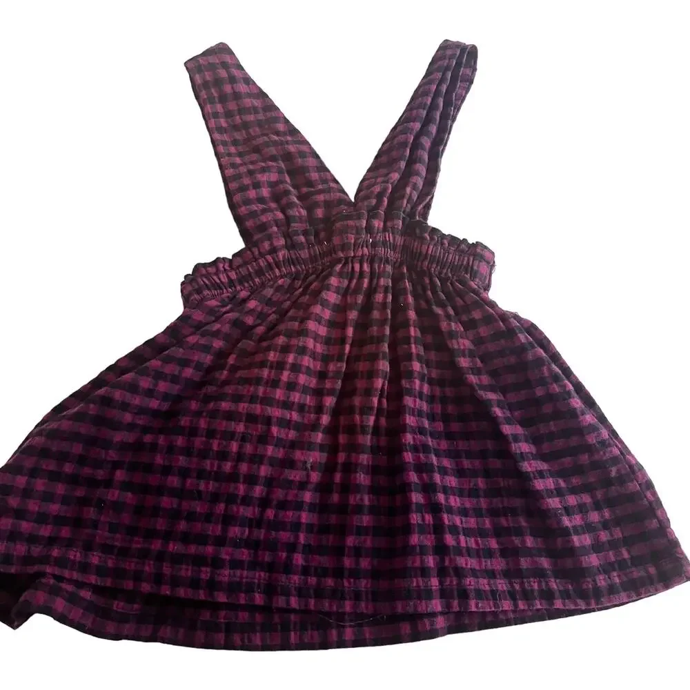Zara girls gingham overall skirt 12-18 months